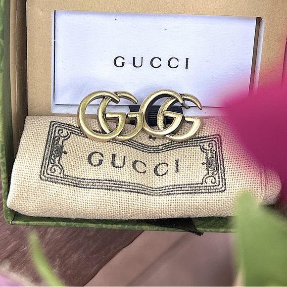 Authentic GUCCI GG Marmont Stud Earrings - Picture 1 of 10